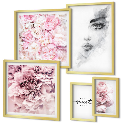 Decorațiune de perete set tablouri Un portret floral despre casă
