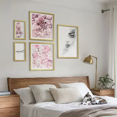 Set de tablouri decorative pentru perete un portret floral pentru casă