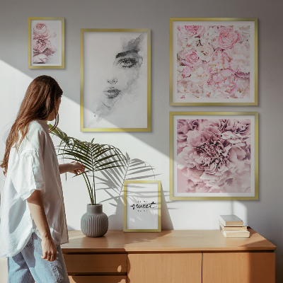 Decorațiune de perete set tablouri Un portret floral despre casă