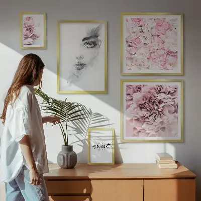 Set de tablouri decorative pentru perete un portret floral pentru casă