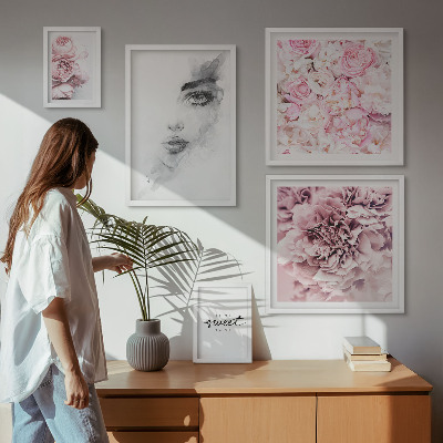 Decorațiune de perete set tablouri Un portret floral despre casă