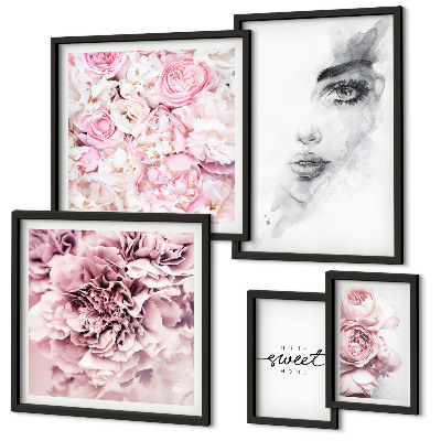 Decorațiune de perete set tablouri Un portret floral despre casă