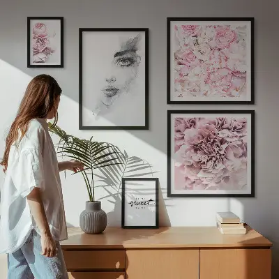 Set de tablouri decorative pentru perete un portret floral pentru casă