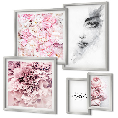 Decorațiune de perete set tablouri Un portret floral despre casă