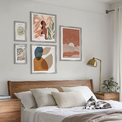 Decorațiune de perete set tablouri Motive abstracte vegetale în stil boho