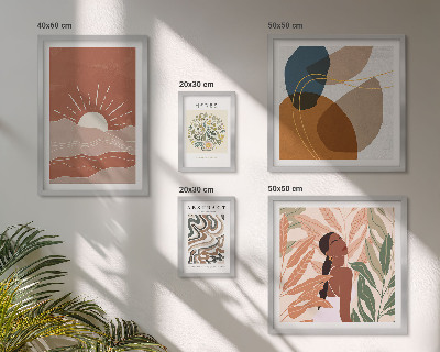 Decorațiune de perete set tablouri Motive abstracte vegetale în stil boho