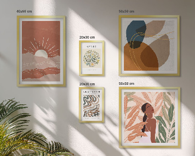 Decorațiune de perete set tablouri Motive abstracte vegetale în stil boho