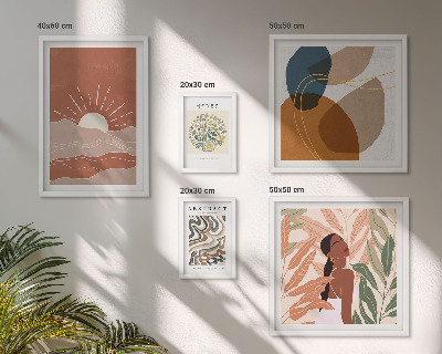 Decorațiune de perete set tablouri Motive abstracte vegetale în stil boho