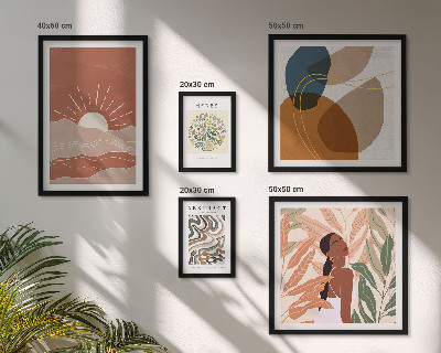 Decorațiune de perete set tablouri Motive abstracte vegetale în stil boho