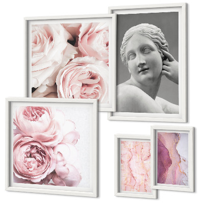 Polyptic înrămat Sculpturi florale clasice