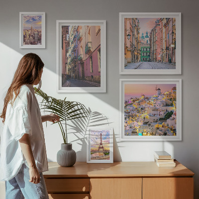 Decorațiune de perete set tablouri Orașe fermecătoare din Europa