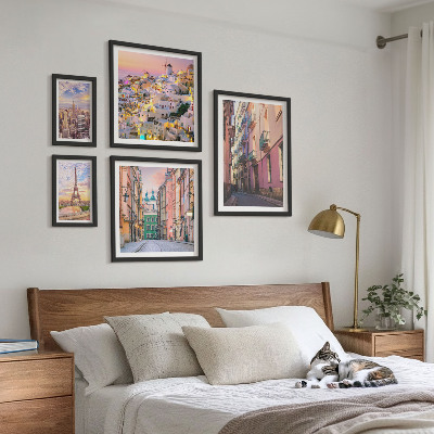 Decorațiune de perete set tablouri Orașe fermecătoare din Europa