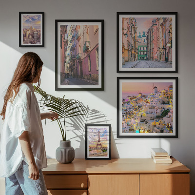 Decorațiune de perete set tablouri Orașe fermecătoare din Europa