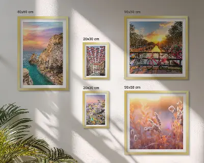 Peisaje de coastă ale Europei tablou poliptic înrămat