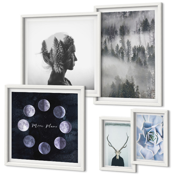 Decorațiune de perete set tablouri Motive naturale ale spațiului forestier