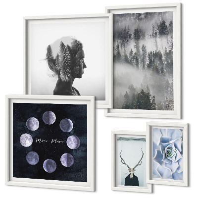 Decorațiune de perete set tablouri Motive naturale ale spațiului forestier