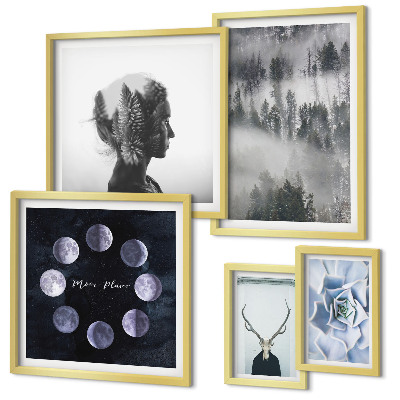 Decorațiune de perete set tablouri Motive naturale ale spațiului forestier