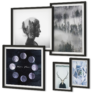 Decorațiune de perete set tablouri Motive naturale ale spațiului forestier