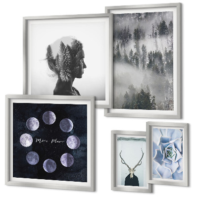 Decorațiune de perete set tablouri Motive naturale ale spațiului forestier