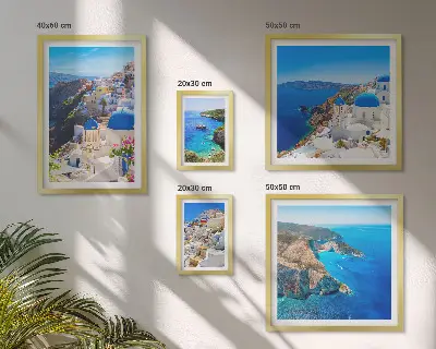 Set de tablouri decorative de perete cupe albastre ale insulelor grecești