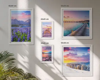 Tablou poliptic înrămat cu peisaje montane și priveliști din natură