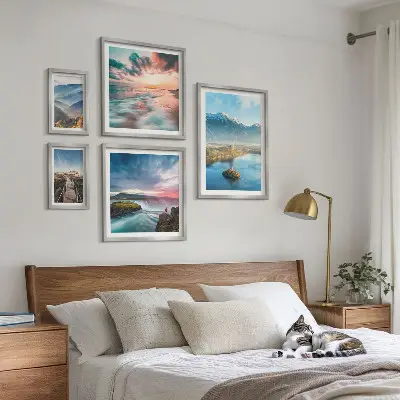 Set de tablouri decorative pentru perete peisaje montane cu cascade