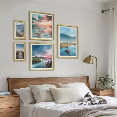 Set de tablouri decorative pentru perete peisaje montane cu cascade