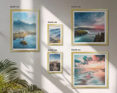 Set de tablouri decorative pentru perete peisaje montane cu cascade