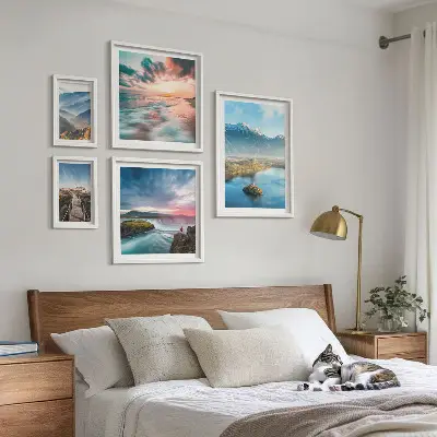 Set de tablouri decorative pentru perete peisaje montane cu cascade