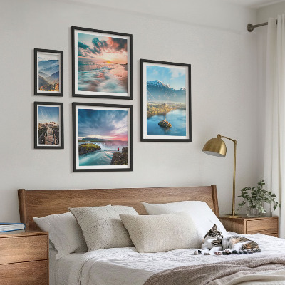 Decorațiune de perete set tablouri Peisaje montane, cascade