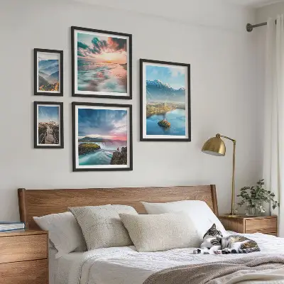 Set de tablouri decorative pentru perete peisaje montane cu cascade