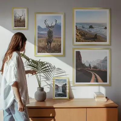 Set de tablouri decorative pentru perete cu peisaje și animale sălbatice din natură