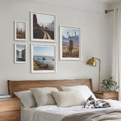 Set de tablouri decorative pentru perete cu peisaje și animale sălbatice din natură