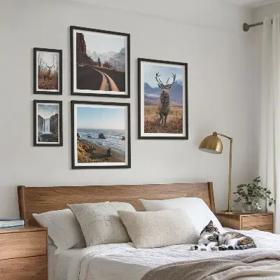 Set de tablouri decorative pentru perete cu peisaje și animale sălbatice din natură