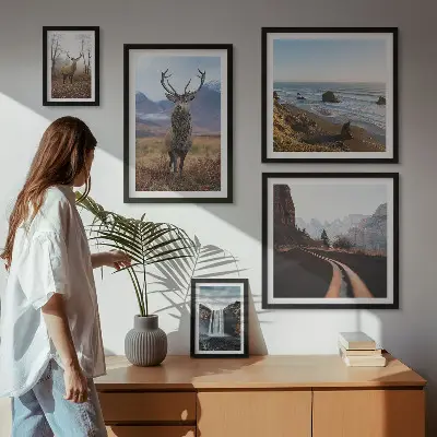 Set de tablouri decorative pentru perete cu peisaje și animale sălbatice din natură