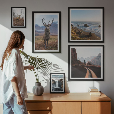 Decorațiune de perete set tablouri Peisaje cu animale sălbatice din natură