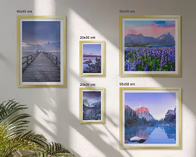 Peisaje montane și de coastă tablou poliptic înrămat