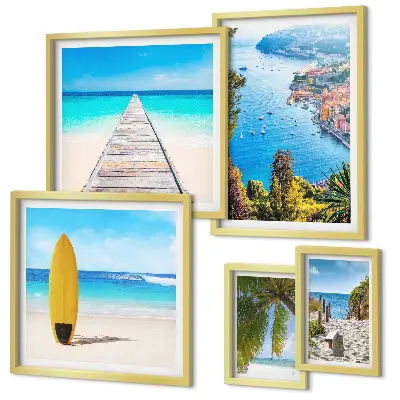 Set de tablouri decorative de perete cu peisaje și plaje de pe litoral