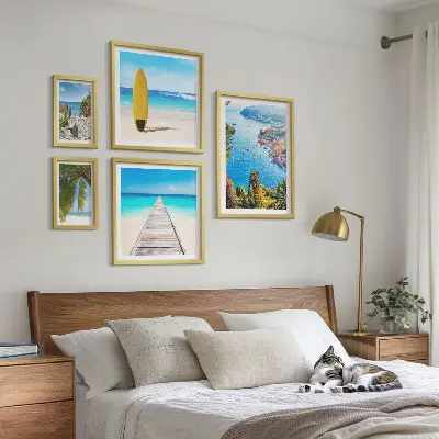 Set de tablouri decorative de perete cu peisaje și plaje de pe litoral