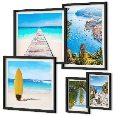 Set de tablouri decorative de perete cu peisaje și plaje de pe litoral