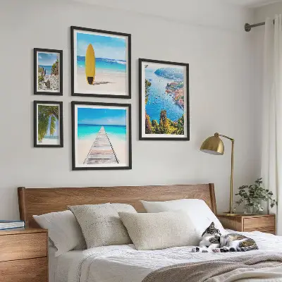 Set de tablouri decorative de perete cu peisaje și plaje de pe litoral