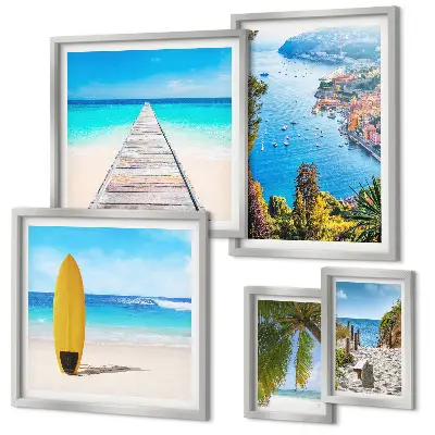 Set de tablouri decorative de perete cu peisaje și plaje de pe litoral