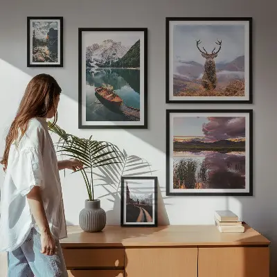 Set de tablouri decorative pentru perete peisaje cu munți, lacuri și natură