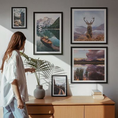 Decorațiune de perete set tablouri Peisaje munți lacuri natură