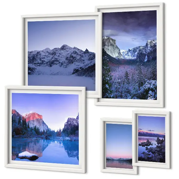 Set de tablouri decorative de perete peisaje cu lacuri de munte și păduri