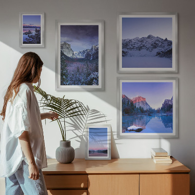 Decorațiune de perete set tablouri Peisaje cu lacuri de munte, păduri