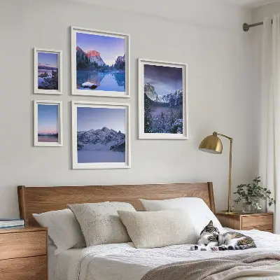 Set de tablouri decorative de perete peisaje cu lacuri de munte și păduri