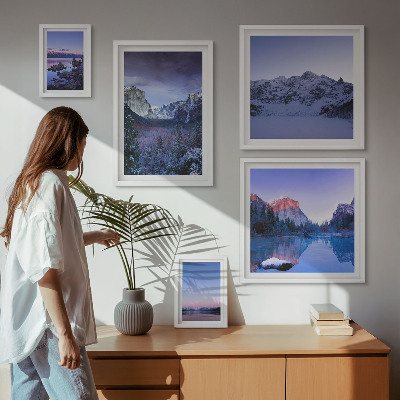 Decorațiune de perete set tablouri Peisaje cu lacuri de munte, păduri