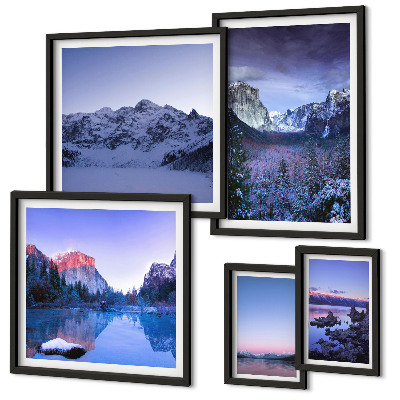 Decorațiune de perete set tablouri Peisaje cu lacuri de munte, păduri