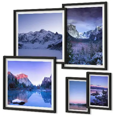 Set de tablouri decorative de perete peisaje cu lacuri de munte și păduri